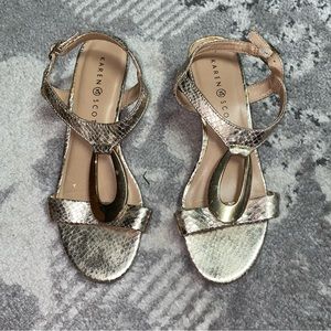 Karen Scott Gold Snakeskin Platform Sandals